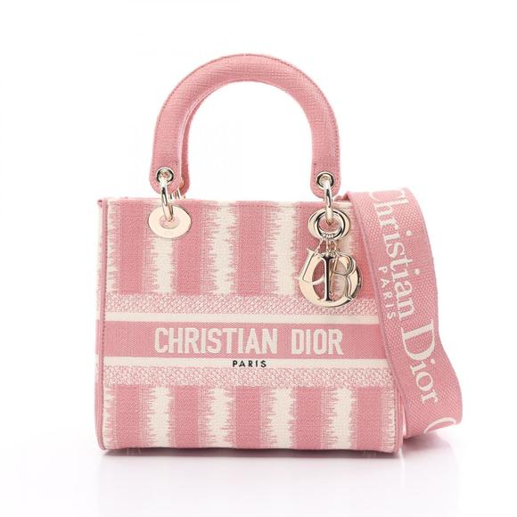Dior D-Lite Medium Handbag Pink White - Picture 1 of 9